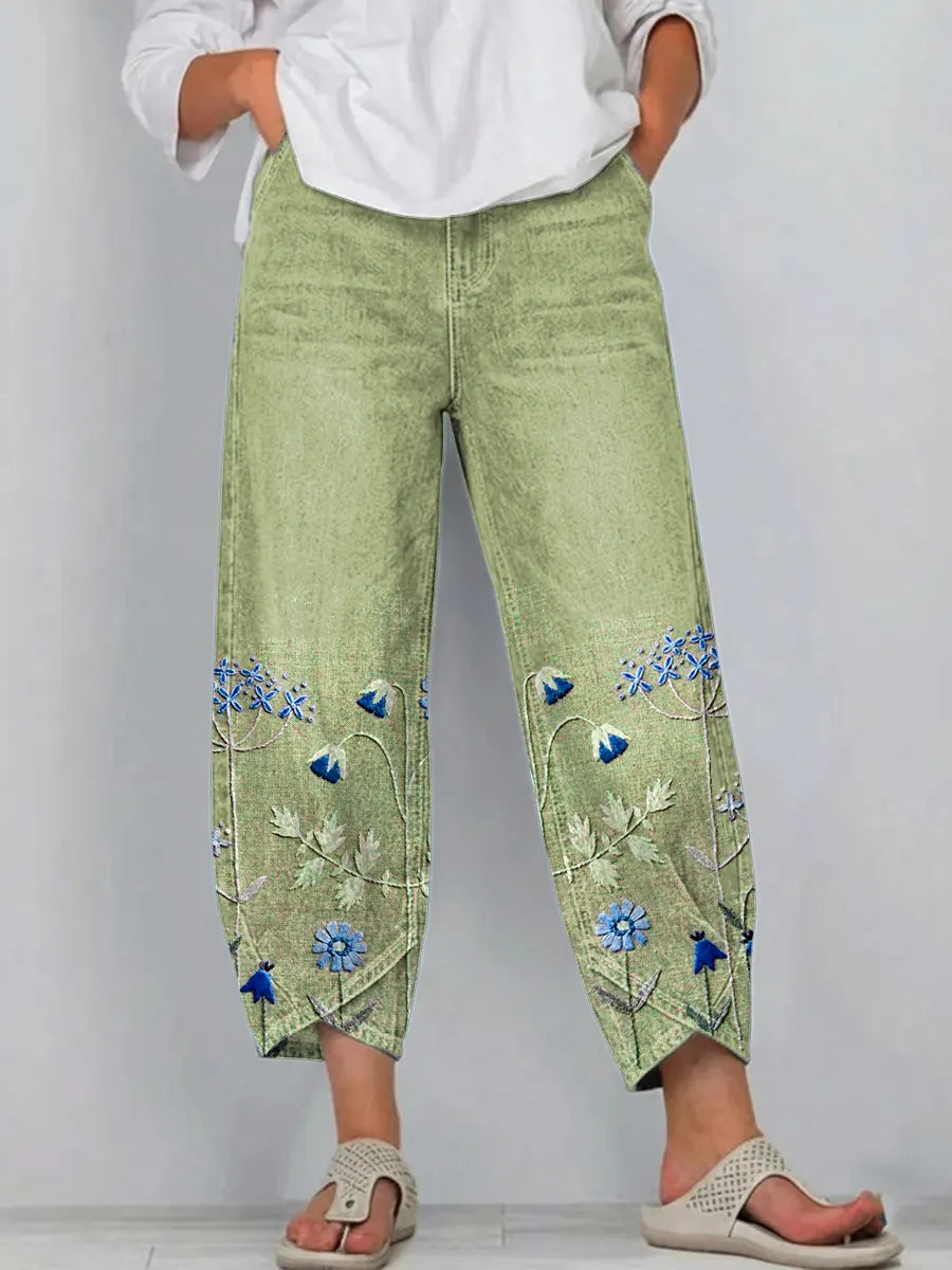 Carmen - Pantalón de Verano con Bordado Artesanal
