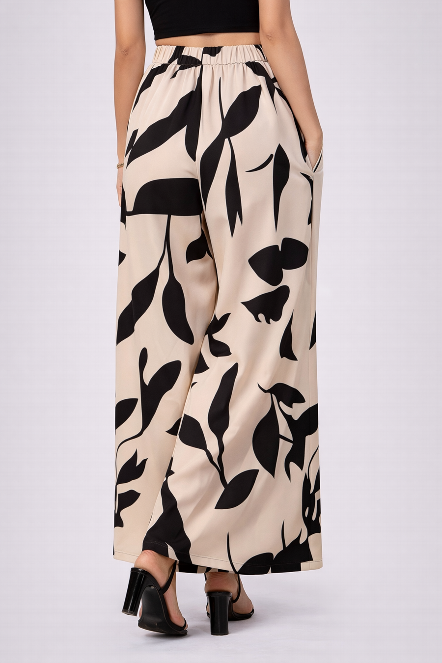 Gisele | Pantalones palazzo con estampado floral y corte ancho