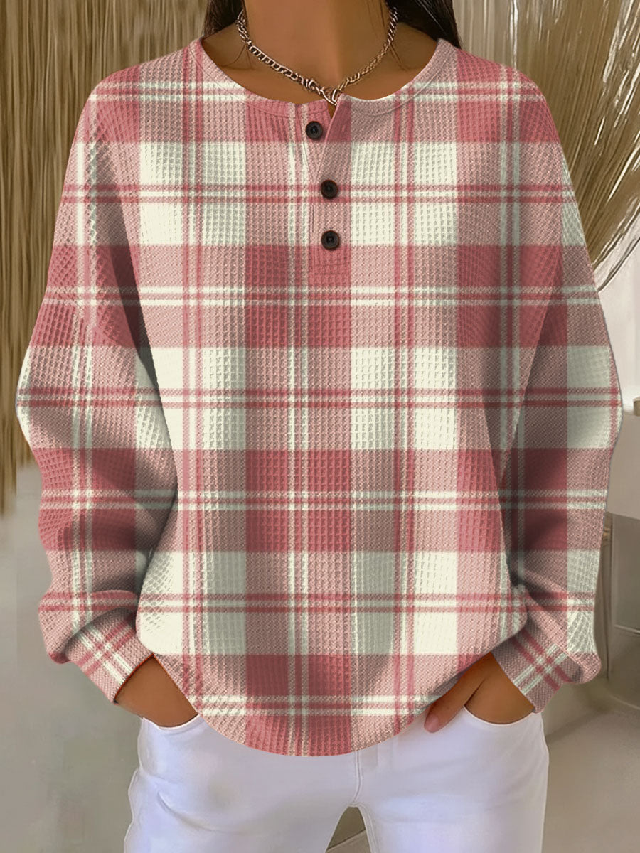 Adriana | Jersey con patrón de cuadros en rosa