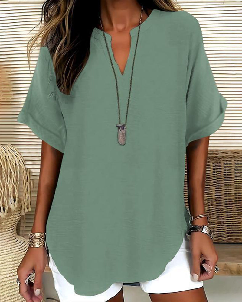 Mercedes | Blusa Casual de Cuello en V