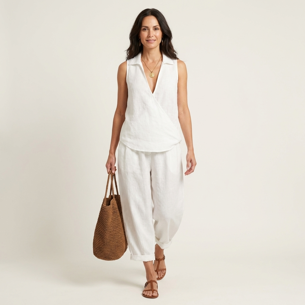 Honorata™ | Conjunto de Top Cruzado y Pantalón Ancho
