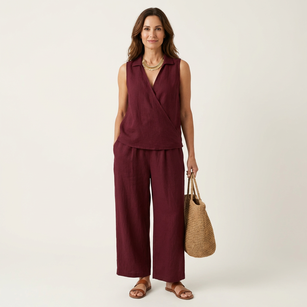 Honorata™ | Conjunto de Top Cruzado y Pantalón Ancho
