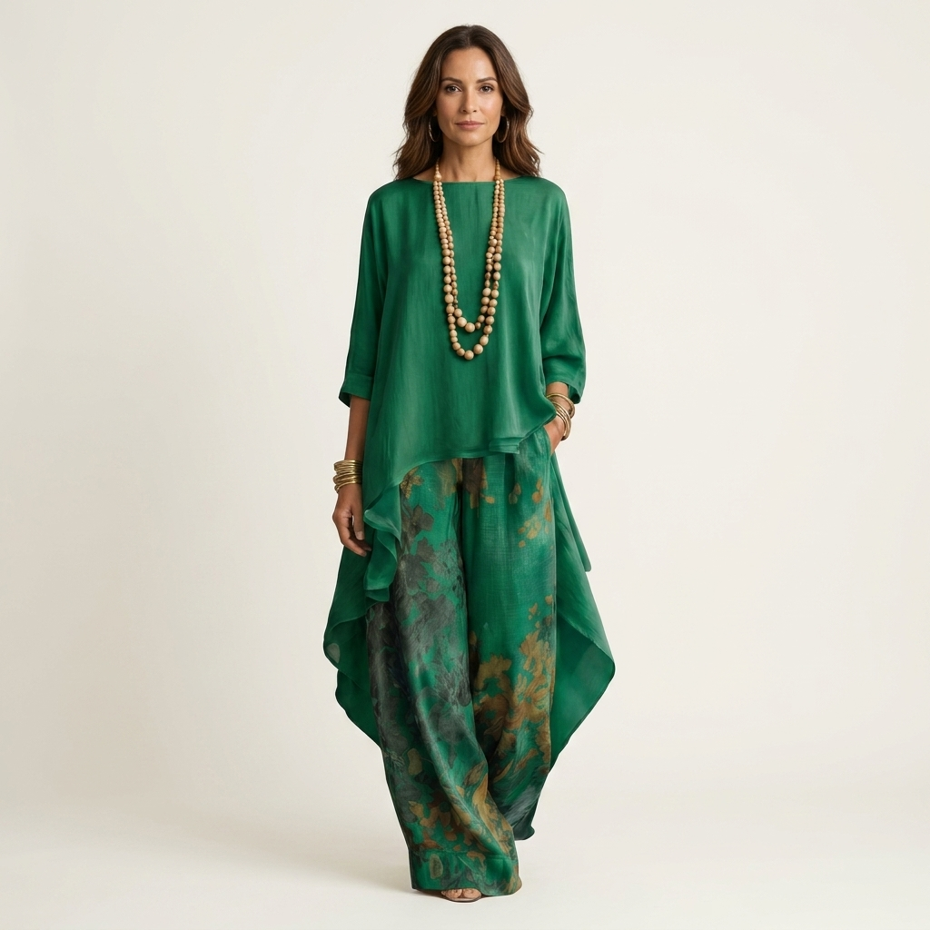Carola™ | Conjunto de Túnica y Pantalón Floral